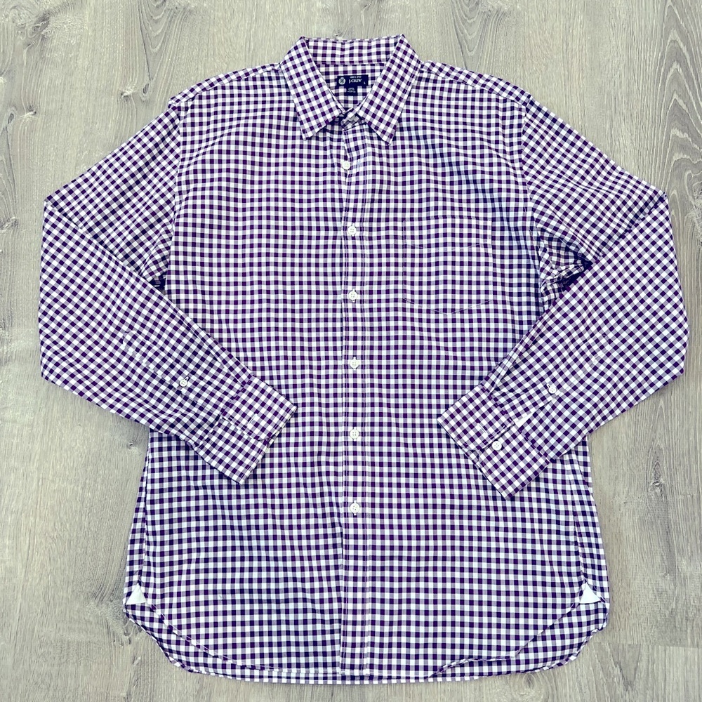J. Crew men’s purple checker button down